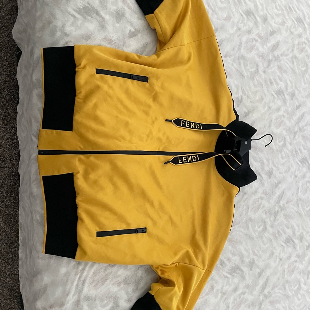 Fendi Yellow and Black Bomber Jacket